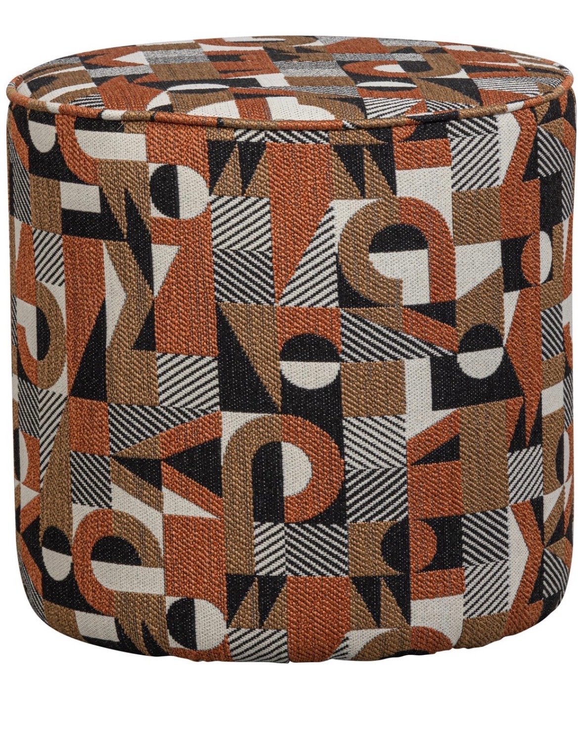 WOOOD Poef Tim roest melange design polyester 46cm, Huis en Inrichting, Banken | Voetenbanken en Poefen, Ophalen, Minder dan 50 cm
