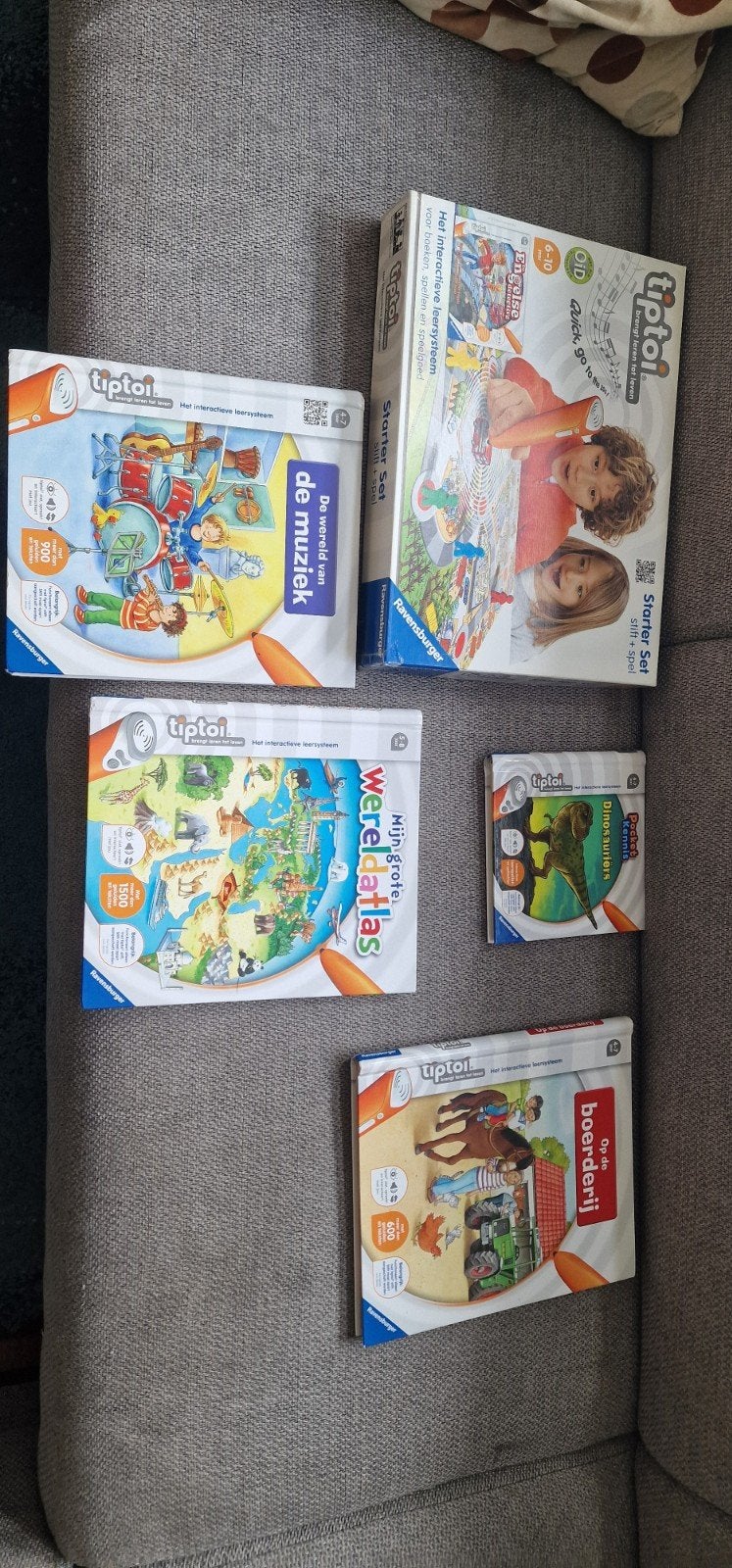 Tiptoi Starter Set met Pen en 4 Uitbreidingen, Kinderen en Baby's, Ophalen of Verzenden, Zo goed als nieuw, Taal en Lezen