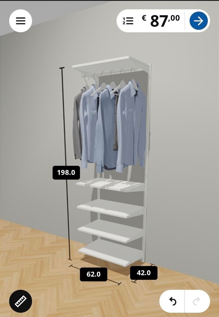 Nieuwe IKEA BOAXEL Stellingkast - Wit, 62x40x201 cm, Huis en Inrichting, Kasten | Kledingkasten, Ophalen, Modern, Scandinavisch