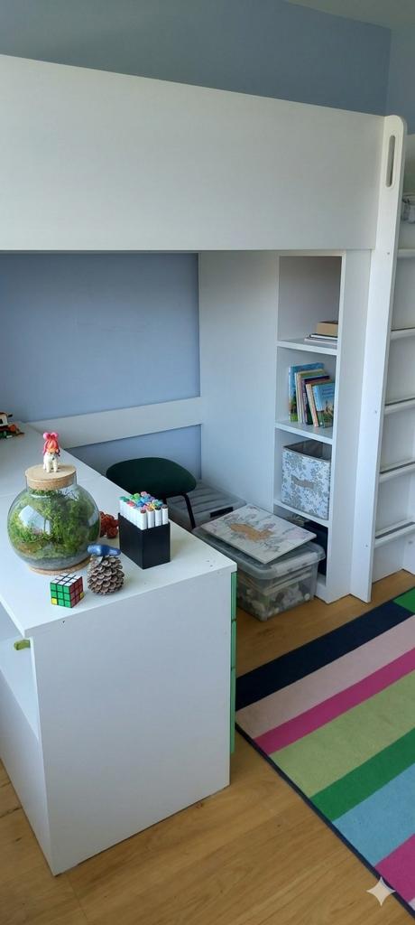 Ikea hoogslaper met bureau en kast - Gebruikt, Ophalen, Gebruikt, Hoogslaper