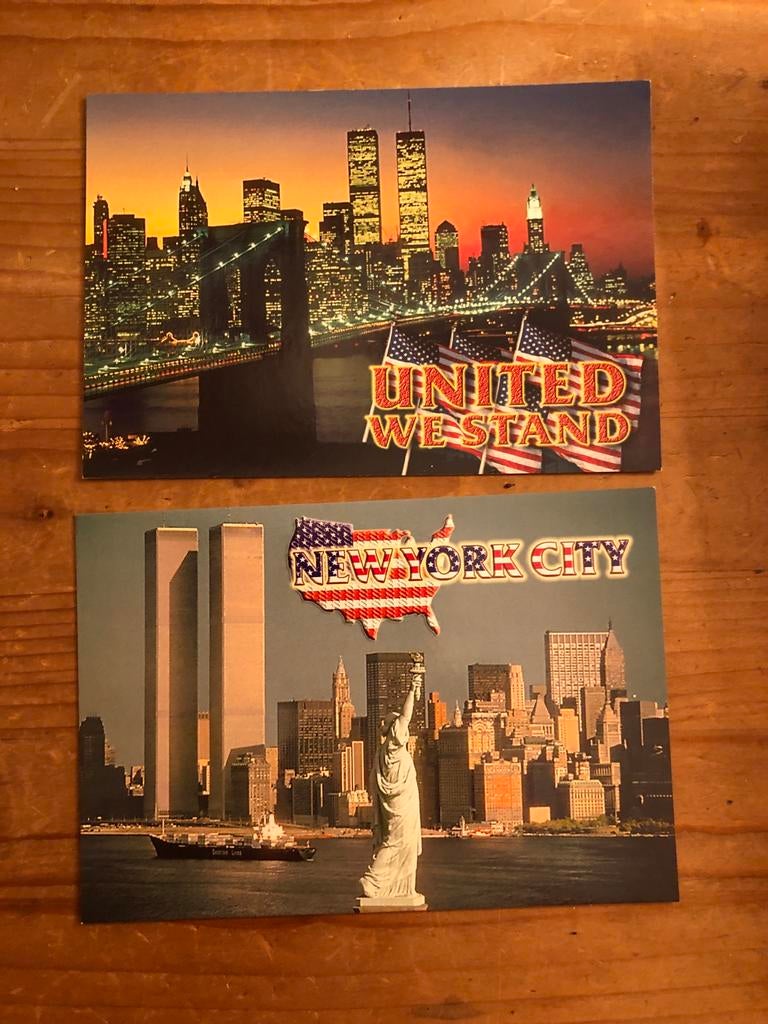 2 New York City Ansichtkaarten - World Trade Center, Verzamelen, Ophalen of Verzenden, 1980 tot heden, Ongelopen