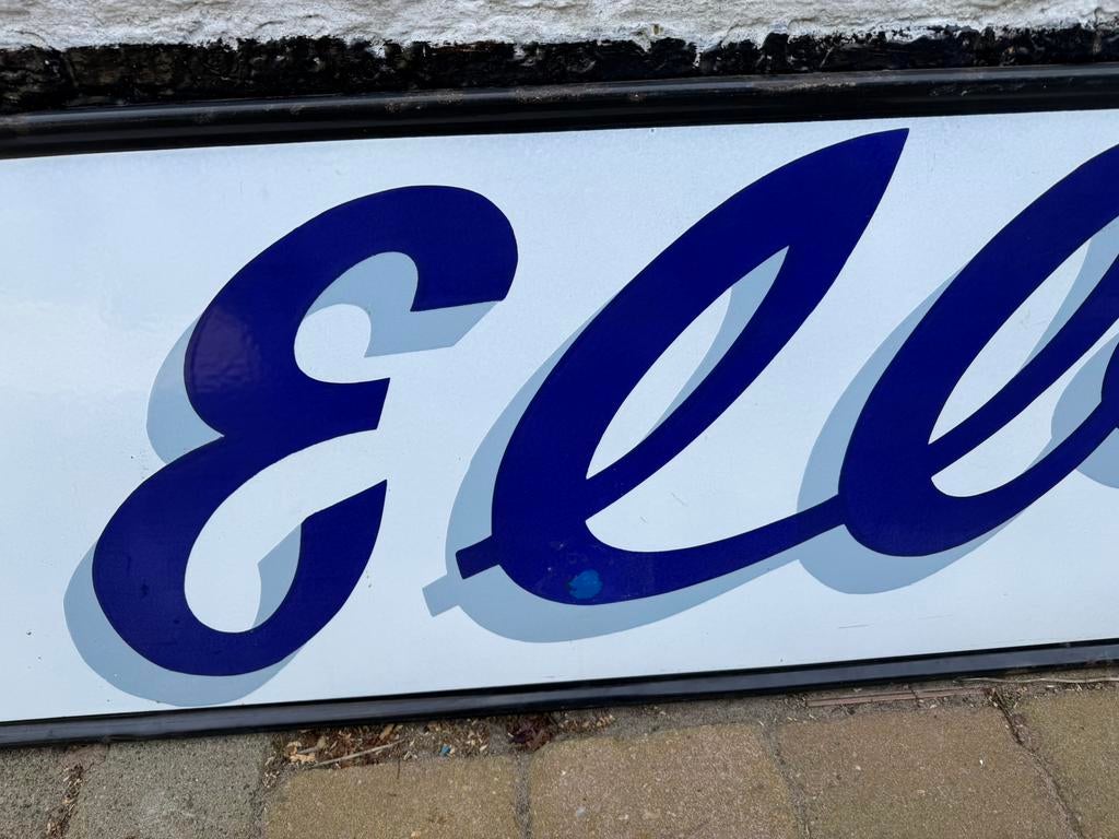 Elberg Pils emaille reclamebord, Ophalen, Reclamebord, Gebruikt, I