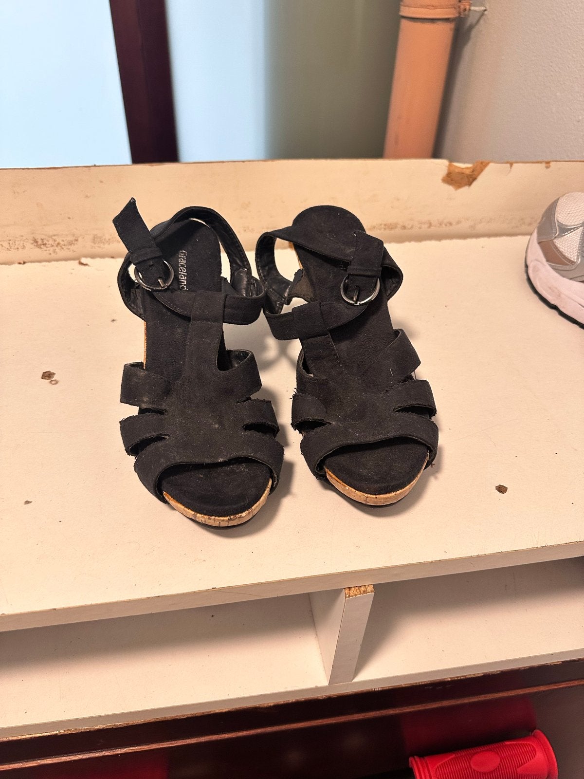 Zwarte Graceland Sandalen met sleehak, Ophalen, Gedragen, Zwart, Sandalen of Muiltjes