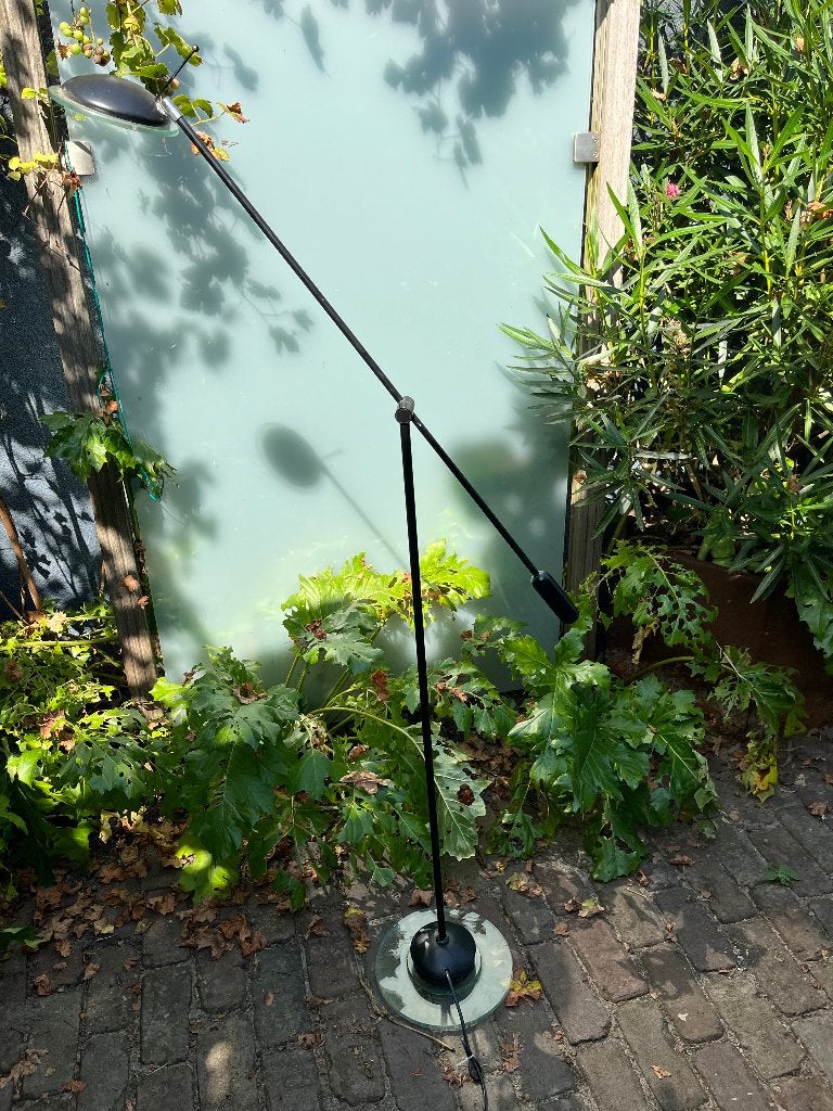 Herda vloerlamp Klassieker vintage met dimmer, Huis en Inrichting, Lampen | Vloerlampen, Ophalen, Gebruikt, Glas, 150 tot 200 cm