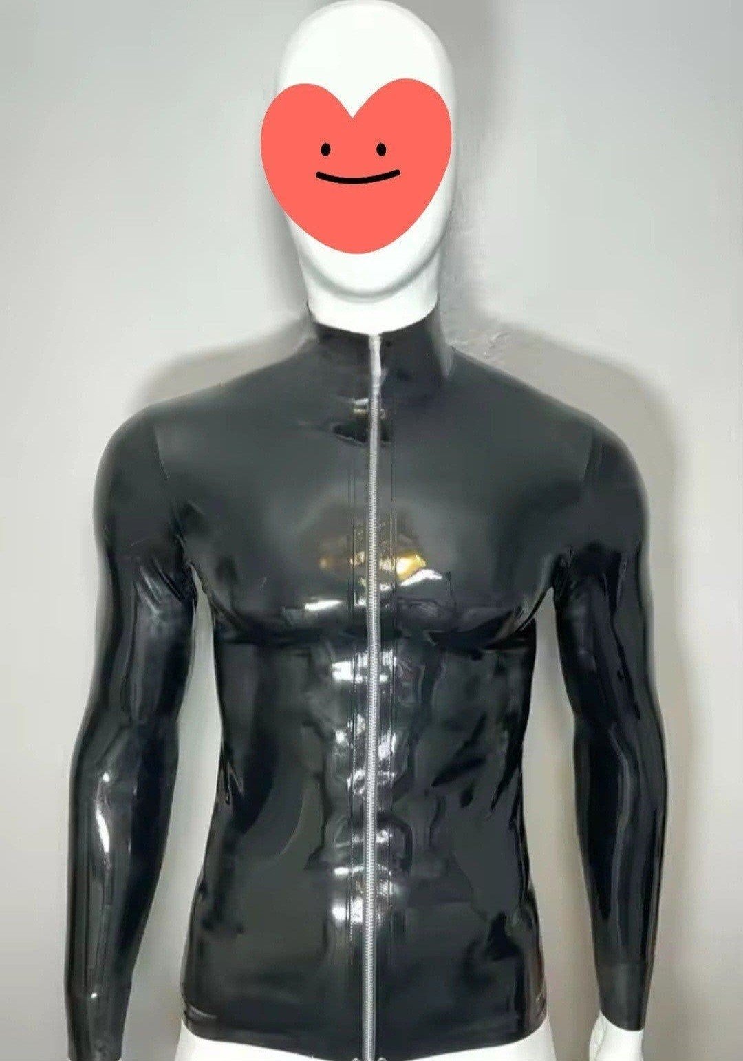 Mooie latex overhemd met rits en hoge hals, tm 2XL 
Diverse, Kleding | Heren, Verzenden, Nieuw, Overige kleuren