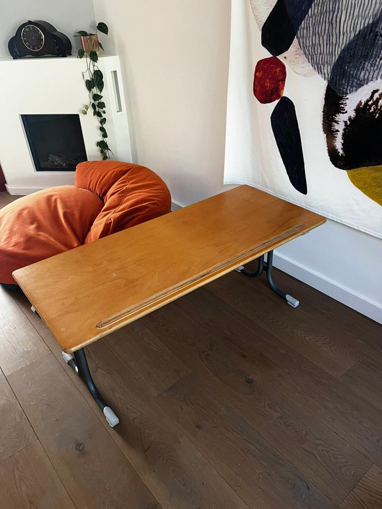 Vintage kinderbureau, Ophalen, Rechthoekig, 75 cm of meer, 60 cm of meer