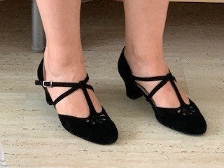Ballroom salsa dansschoenen Werner Kern Lea 39 zwart suede, Ophalen of Verzenden, Zo goed als nieuw, Schoenen