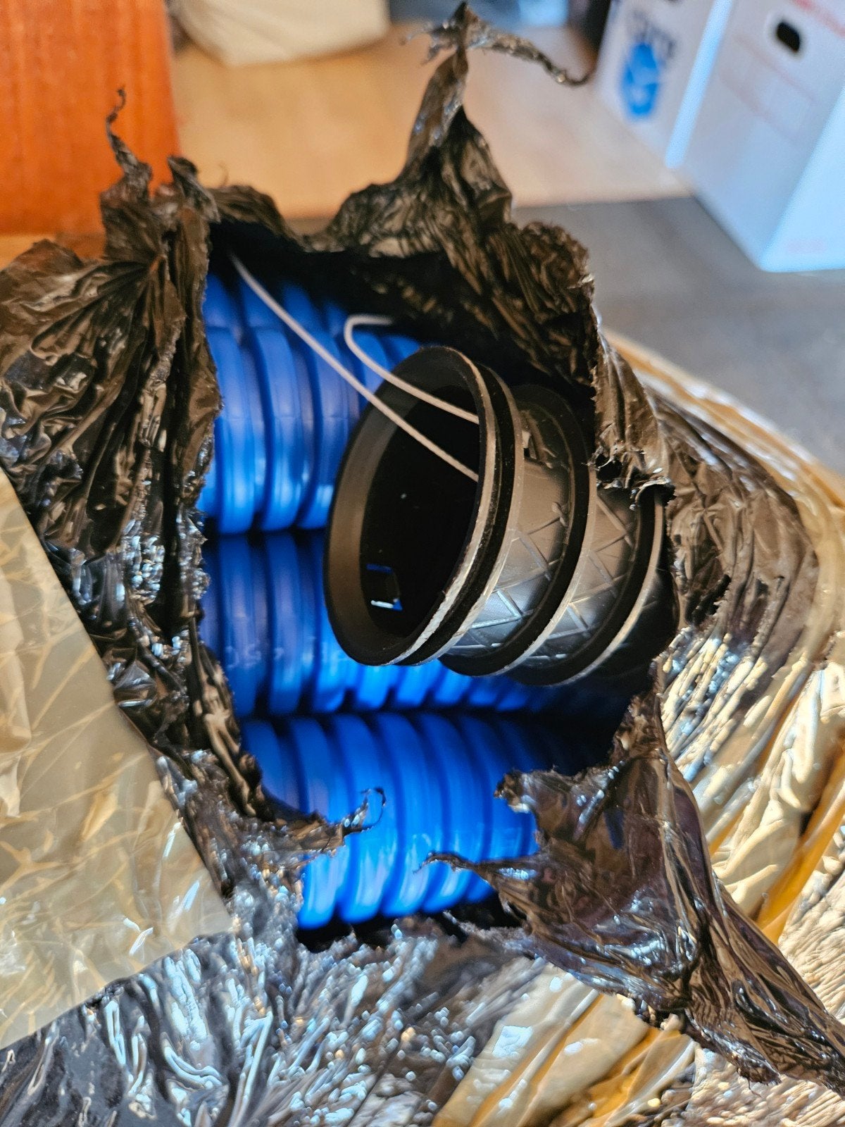 25m blauwe mantelbuis met trekkoord, 40/31mm, nieuw, Ophalen, Nieuw, Kabel of Snoer