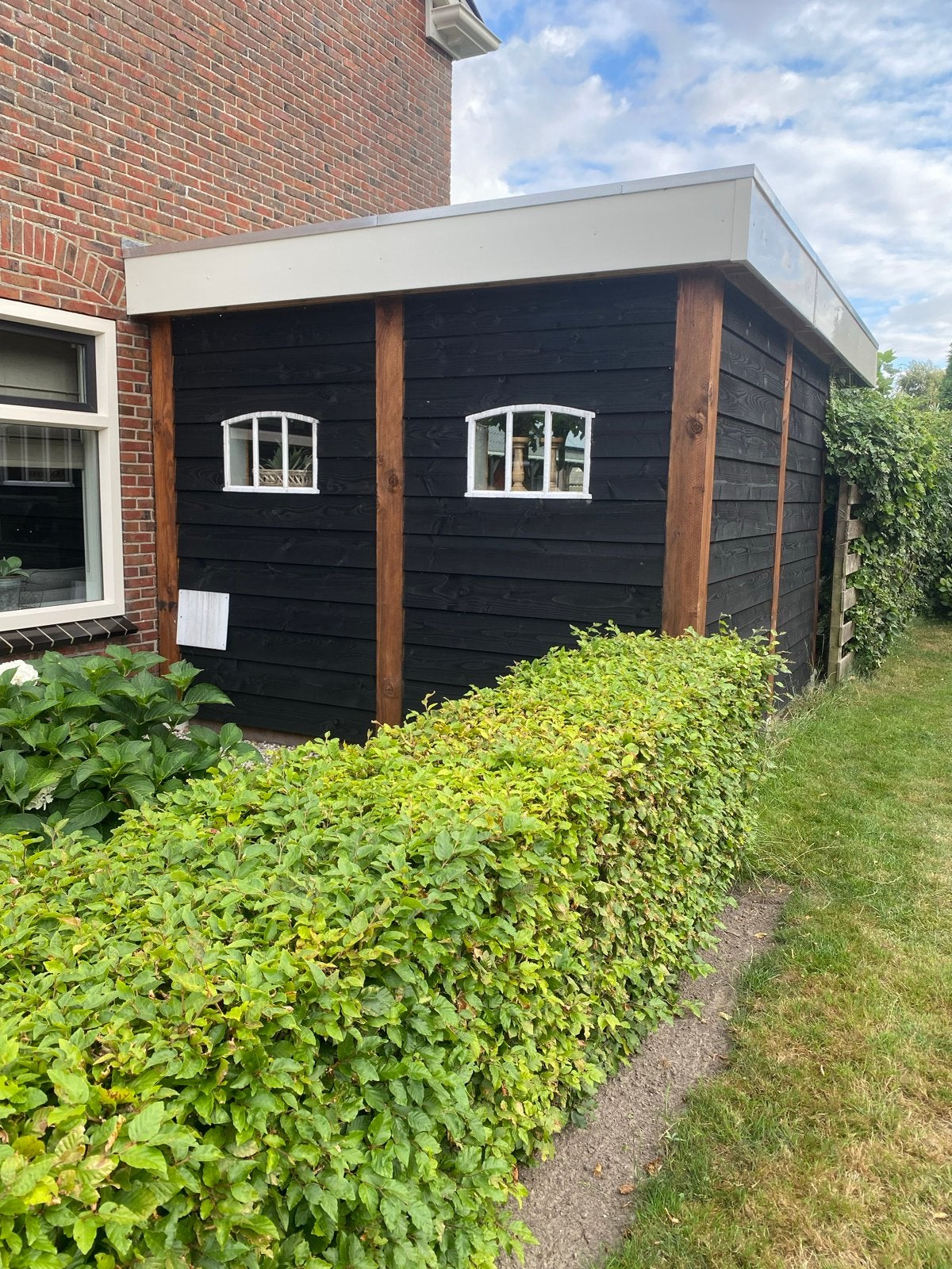Sfeervolle Veranda/Tuinkamer - Zwart Hout met Ramen, Ophalen, 200 tot 400 cm, 250 tot 500 cm, Overige typen