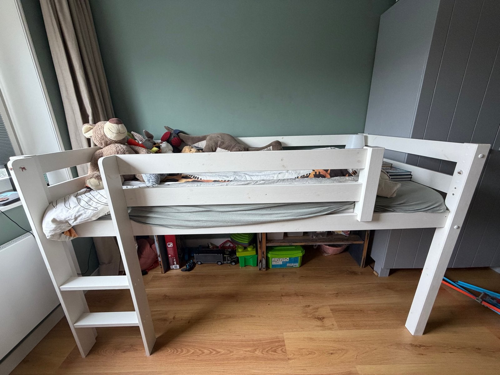 Vipack halfhoogslaper Pino wit 90x200 cm - Leen Bakker, Ophalen, Gebruikt, Halfhoogslaper