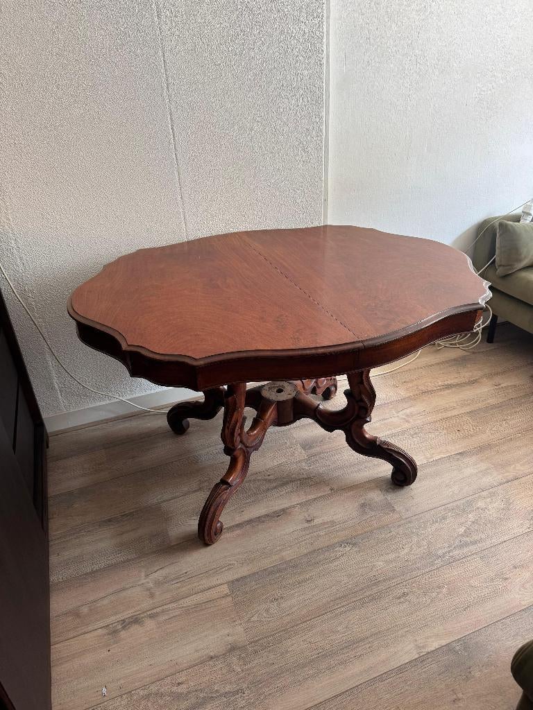 Antieke rozenhouten tafel Victoriaanse stijl, uitschuifbaar, Ophalen