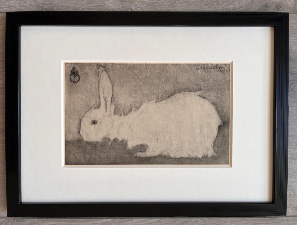 Jan Mankes 1889-1920 / Heliogravure Wit Konijntje 1923, Antiek en Kunst, Kunst | Etsen en Gravures, Ophalen of Verzenden