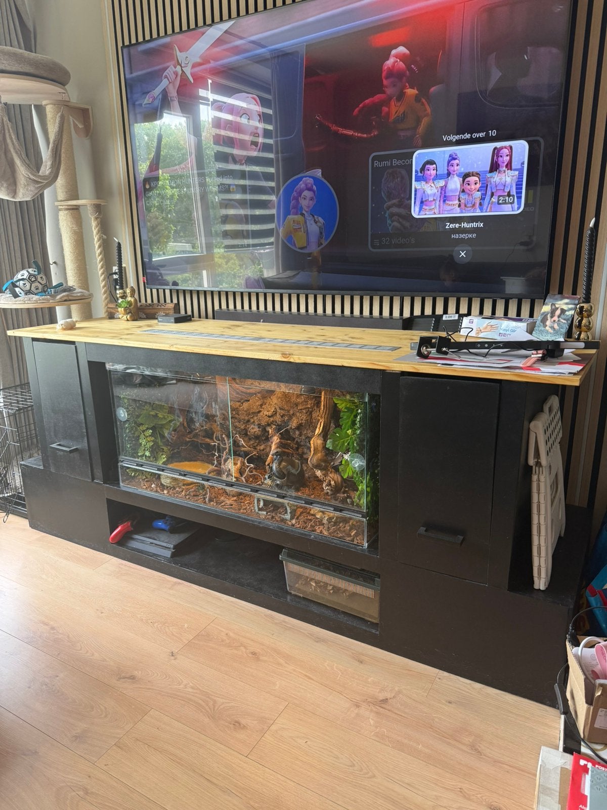 Nieuwe terrarium reptielen dressior meubel hout zwart, Overige soorten, Met terrarium, 0 tot 2 jaar