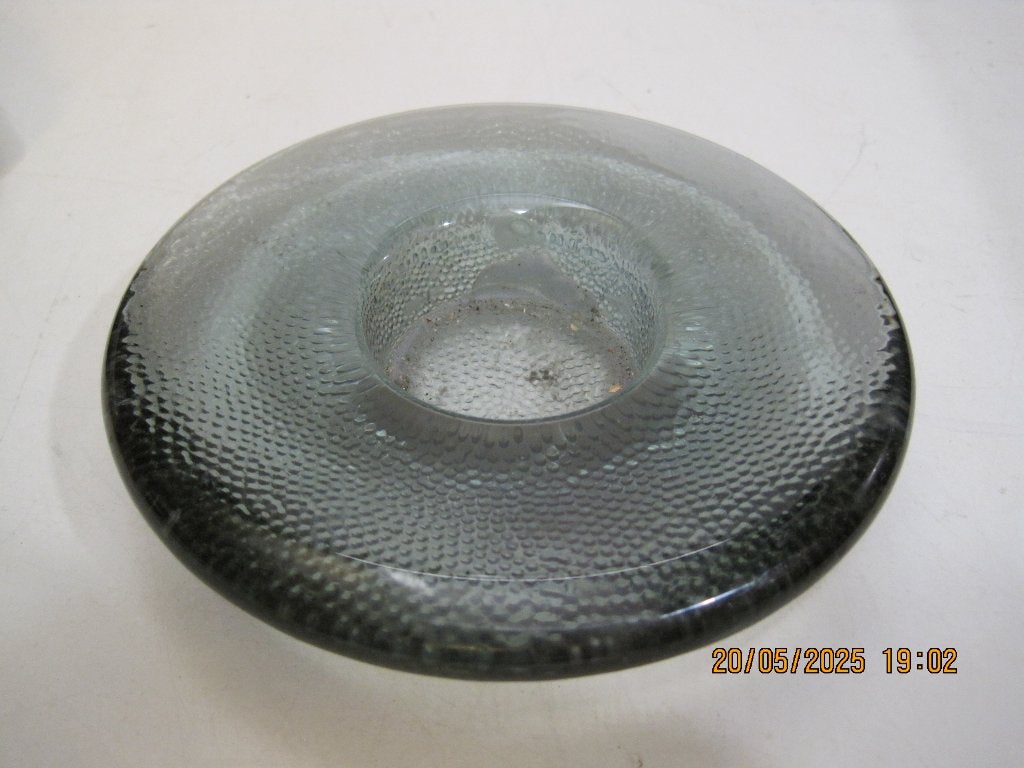 iittala waxinelichthouder discus 12 cm dia (343), Gebruikt, Waxinelichthouder, Ophalen of Verzenden, Glas