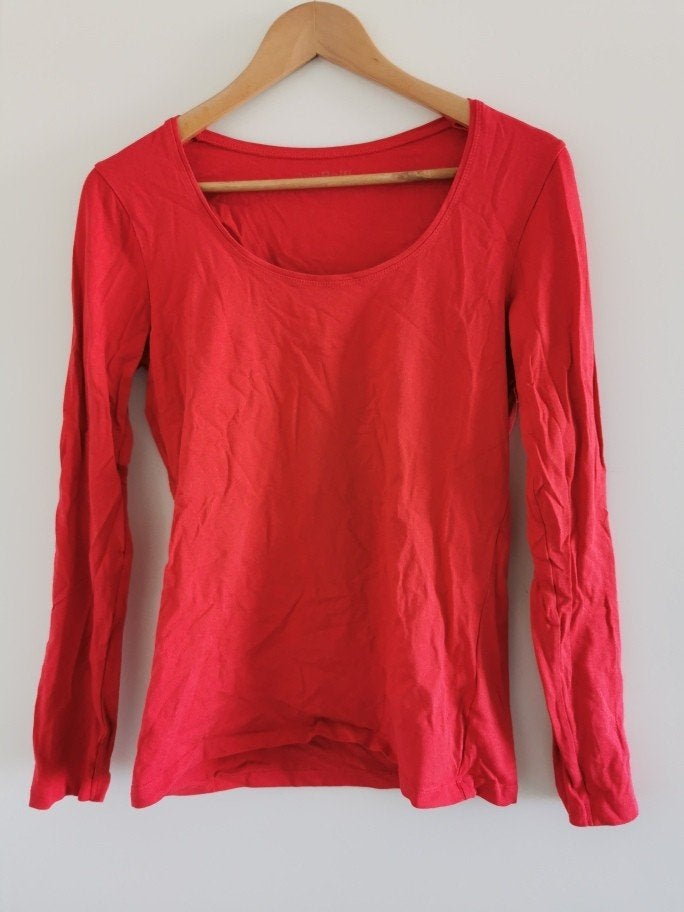 Anni Rolfi Rood shirt Lange mouwen Large ZGAN, Maat 42/44 (L), Ophalen of Verzenden, Zo goed als nieuw, Lange mouw