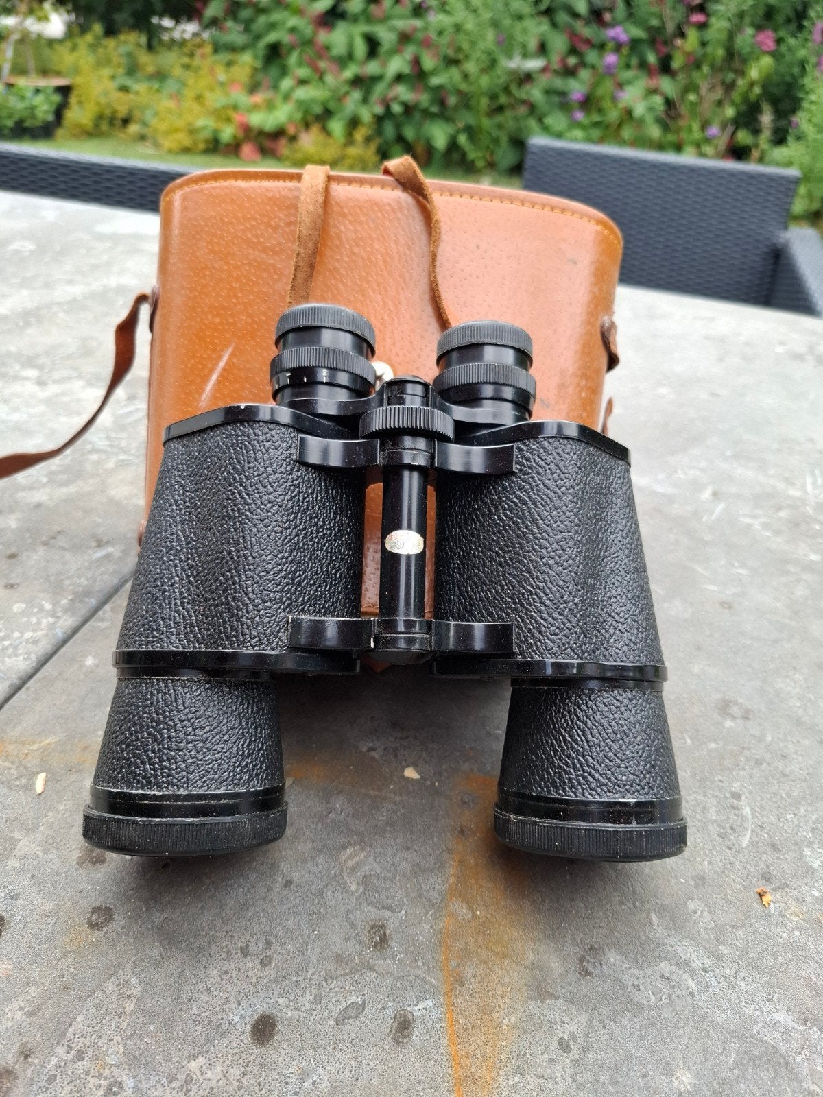 Vintage Verrekijker 7x50 met Leren Opbergtas, Gebruikt, Minder dan 8x, Met hoes of tas, Porro (met knik)