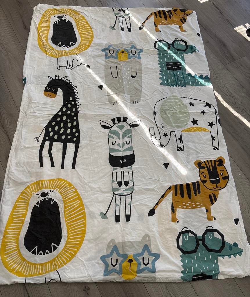 Dekbedovertrek met dierenprint voor kinderen, Gebruikt, Jongetje of Meisje, Wit, Dekbedovertrek