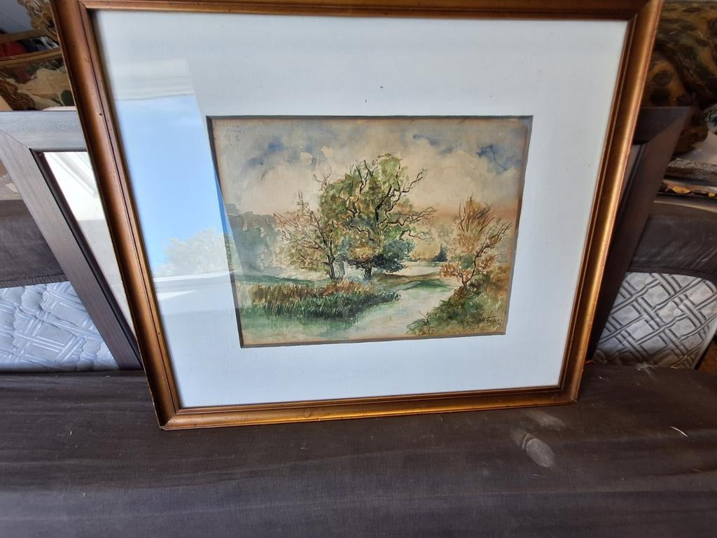 Antiek Aquarel London Gesigneerd AR Hobbins, Antiek en Kunst, Kunst | Schilderijen | Klassiek, Ophalen of Verzenden