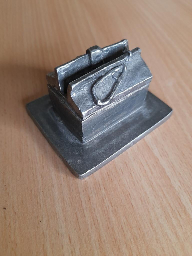 Tinnen koffertje (Miniatuur, Engeltjes tin), Antiek en Kunst, Ophalen of Verzenden