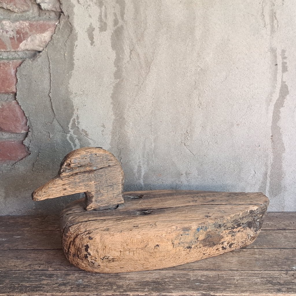 Brocante oude Franse lokeend eend mooie patina *Etage3*, Gebruikt, ., Ophalen of Verzenden, .