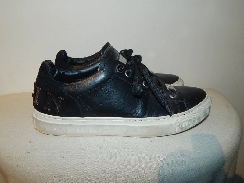 Philipp Plein leren sneakers zilveren hardware achterkant, Overige kleuren, Verzenden, Philipp Plein, Sneakers of Gympen