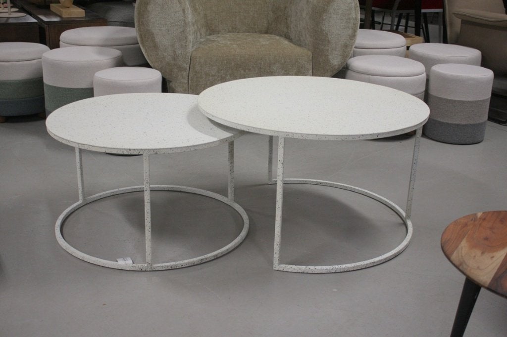 Salontafel SADAR Light & Living wit metaal (set van 2) SALE!, Huis en Inrichting, Tafels | Salontafels, Ophalen, 50 tot 100 cm