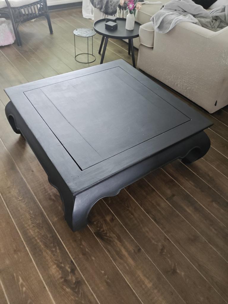 Zwarte opium tafel, 1mx1m, Ophalen, Rechthoekig, 50 tot 100 cm, Minder dan 50 cm