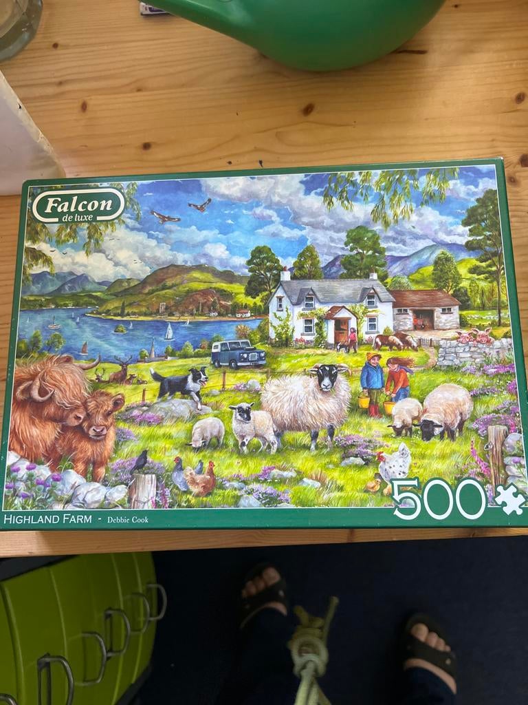 Falcon de luxe legpuzzel Highland Farm 500 stukjes, Ophalen of Verzenden, 500 t/m 1500 stukjes, Zo goed als nieuw, Legpuzzel