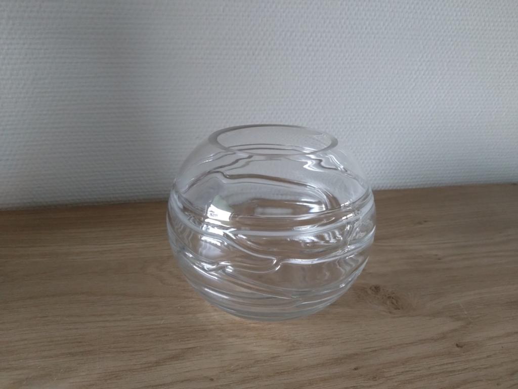 Glazen bol vaas, Overige kleuren, Ophalen of Verzenden, Minder dan 50 cm, Glas