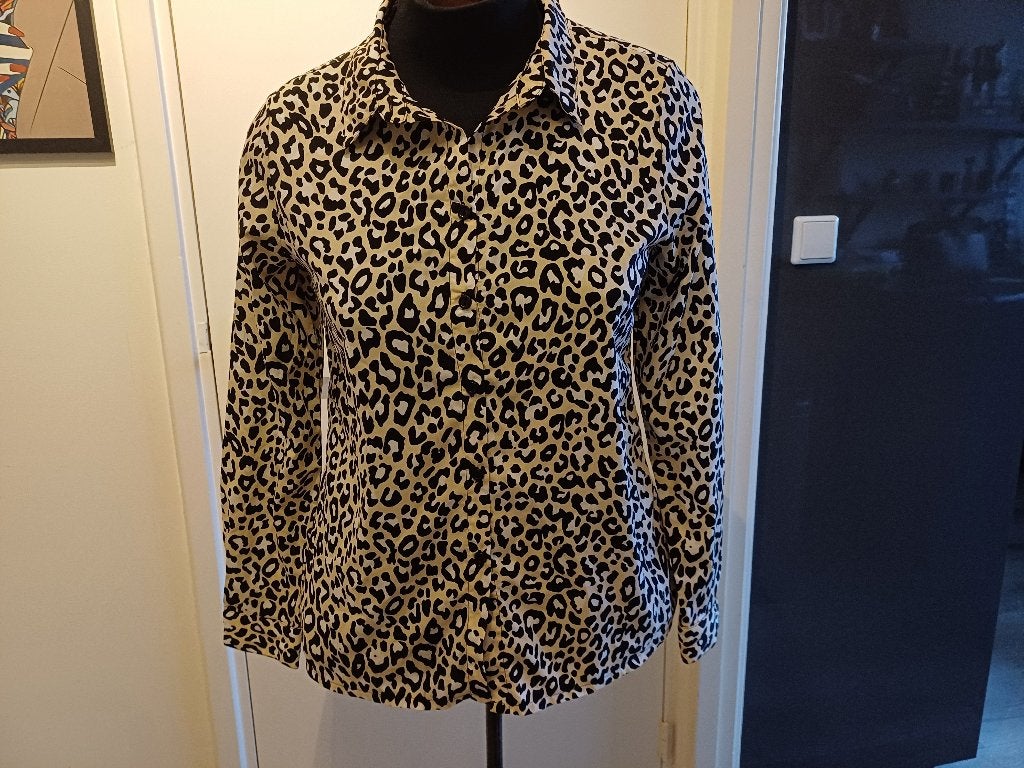 Nieuwstaat panter bloes mt M Loavies, Maat 38/40 (M), Bruin, Ophalen of Verzenden, Loavies