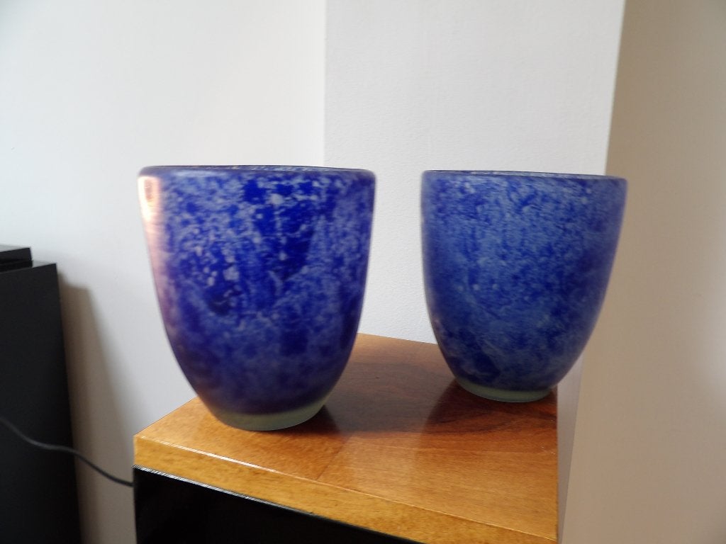 Vazen Set Gunther Lambert blauw, 80er jaren, Antiek en Kunst, Ophalen of Verzenden
