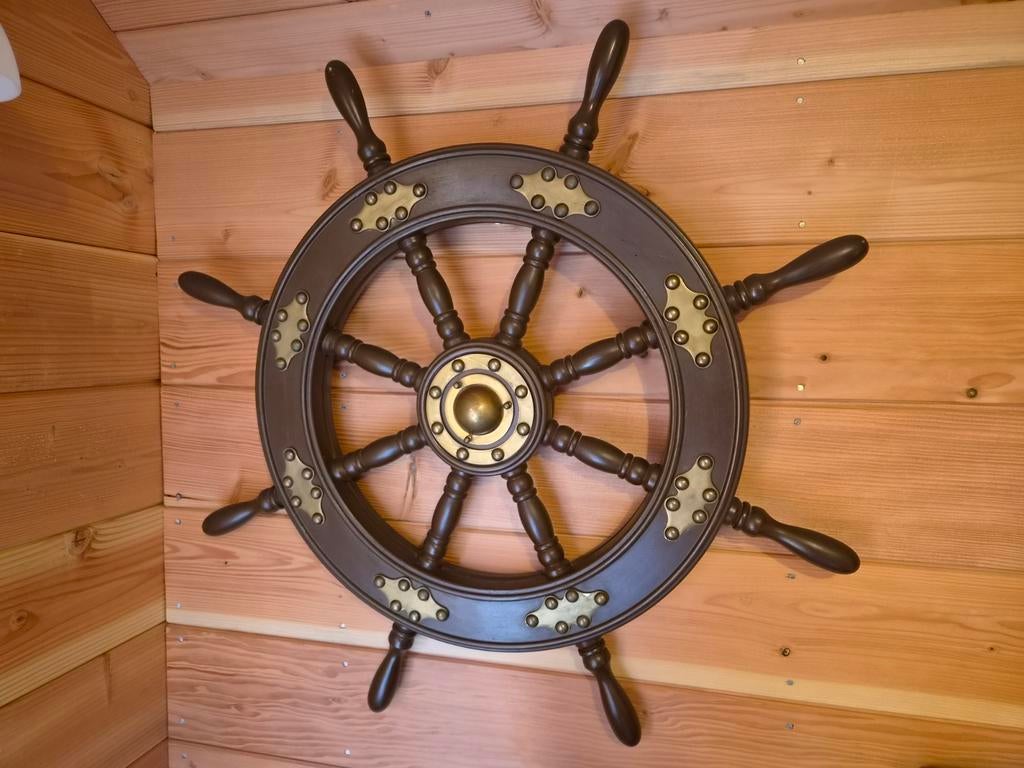 Houten stuurwiel bar, Ophalen, Zo goed als nieuw, Motorboot of Zeilboot, Gebruiksvoorwerp