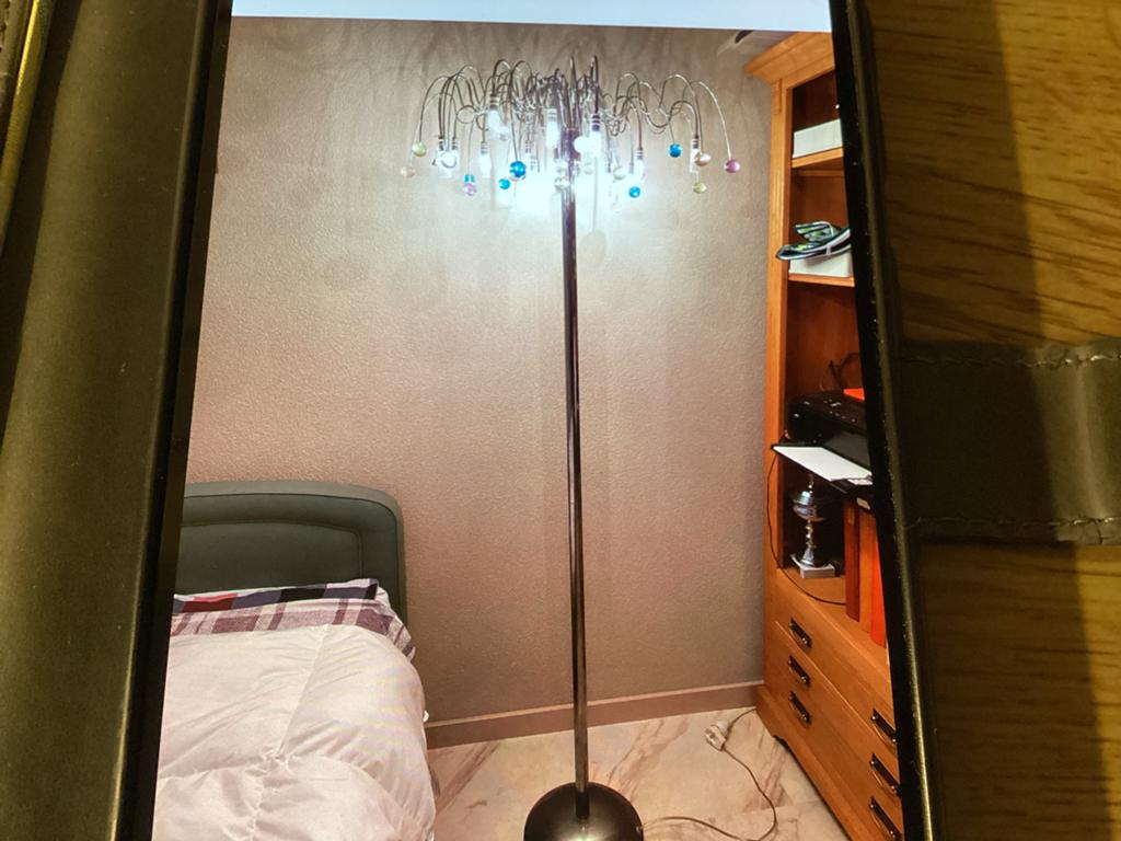 Moderne vloerlamp met gekleurde glazen bollen, Ophalen, Gebruikt, Glas, 150 tot 200 cm