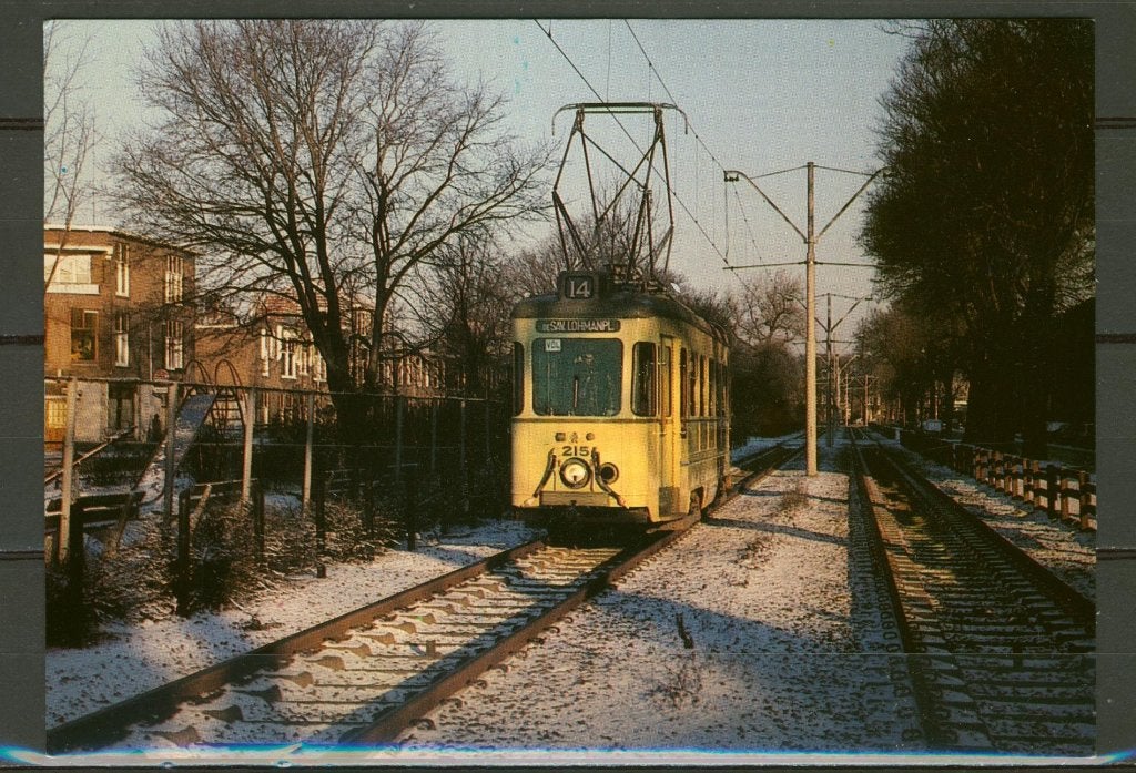 Motorwagen 215 Lijn 14 Den Haag Ansichtkaart Tram t-17 jdu, Verzenden, Zo goed als nieuw, Tram, Kaart of Prent
