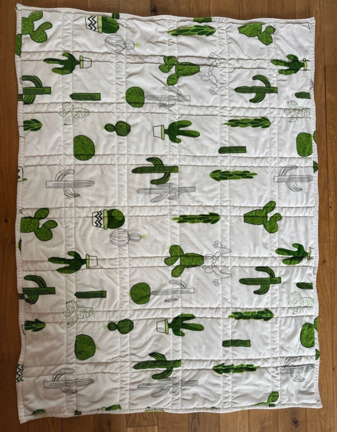 Verzwaringsdeken met cactusprint - 90x115 cm, 2 kg, Gebruikt, Wit, Deken, Overige merken