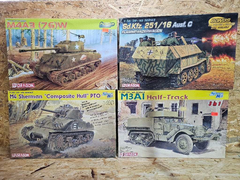 4x Dragon modelbouwvoertuig (K026), Overige merken, Gebruikt, Verzenden, 1:32 tot 1:50