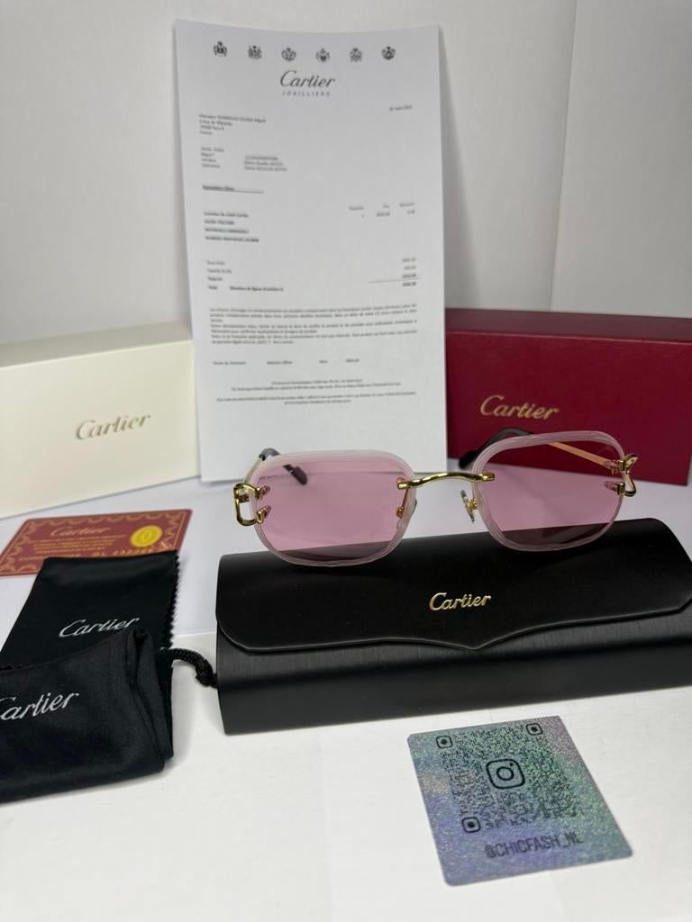 Cartier zonnebril Diamond cut Rose, Ophalen of Verzenden, Zo goed als nieuw, Roze, Overige merken