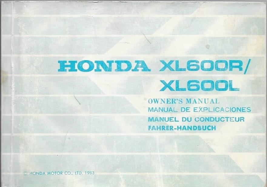 Honda XL600 R XL600 L manual handleiding (3051z), Motoren, Ophalen of Verzenden, Honda