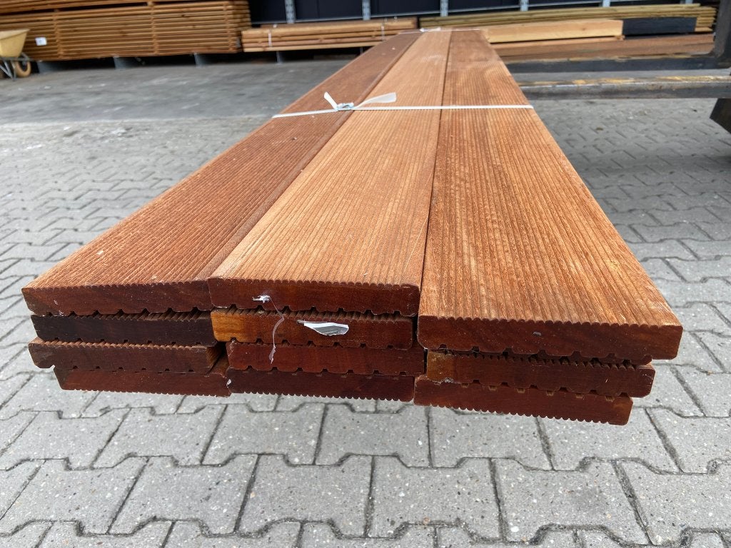 Vlonderplank Bangkirai 2,5x14,5x335 cm restpartij - J&W 178, Tuin en Terras, Ophalen, Planken, Nieuw, Hardhout