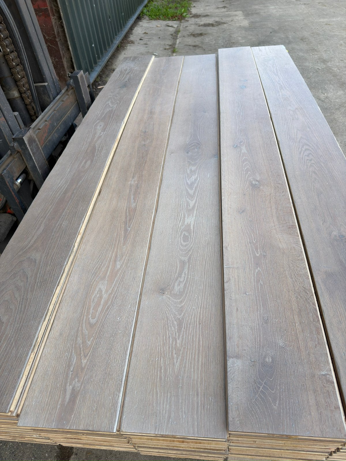 Eiken vloer 37 m2 multivloer 22 cm breed 2,1 cm dik top 6 mm, Ophalen, Gebruikt, Vloerdelen of -planken, 10 m² of meer