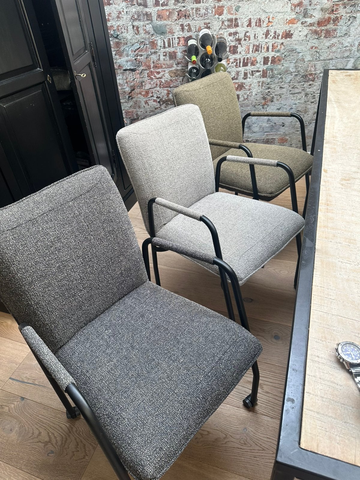 Eetkamer stoelen 6 stuks, Ophalen, Overige kleuren, Zo goed als nieuw, Stof