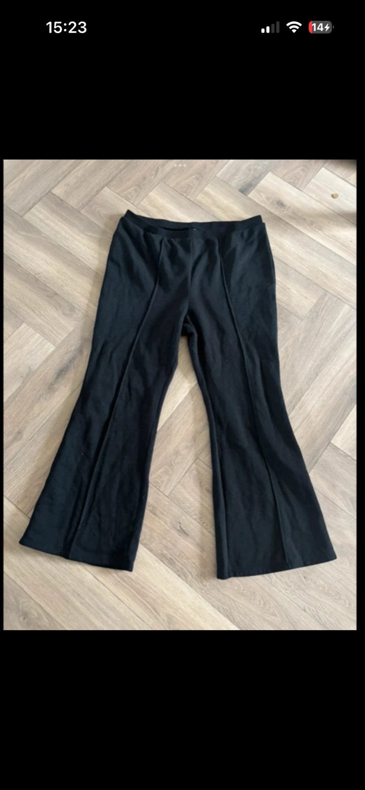 Zwarte flared broek, Zwart, Maat 46/48 (XL) of groter, Nieuw, Ophalen of Verzenden