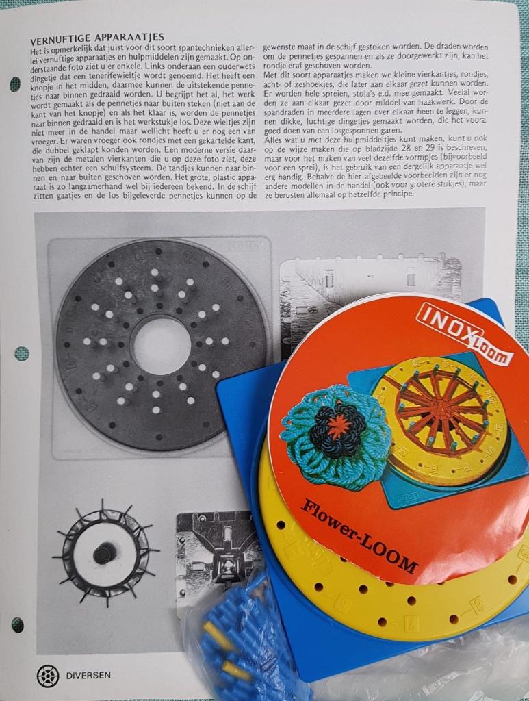 Inox (vintage) haak loom (bloem rond, Hobby en Vrije tijd, Ophalen of Verzenden, Haken, Patroon of Boek