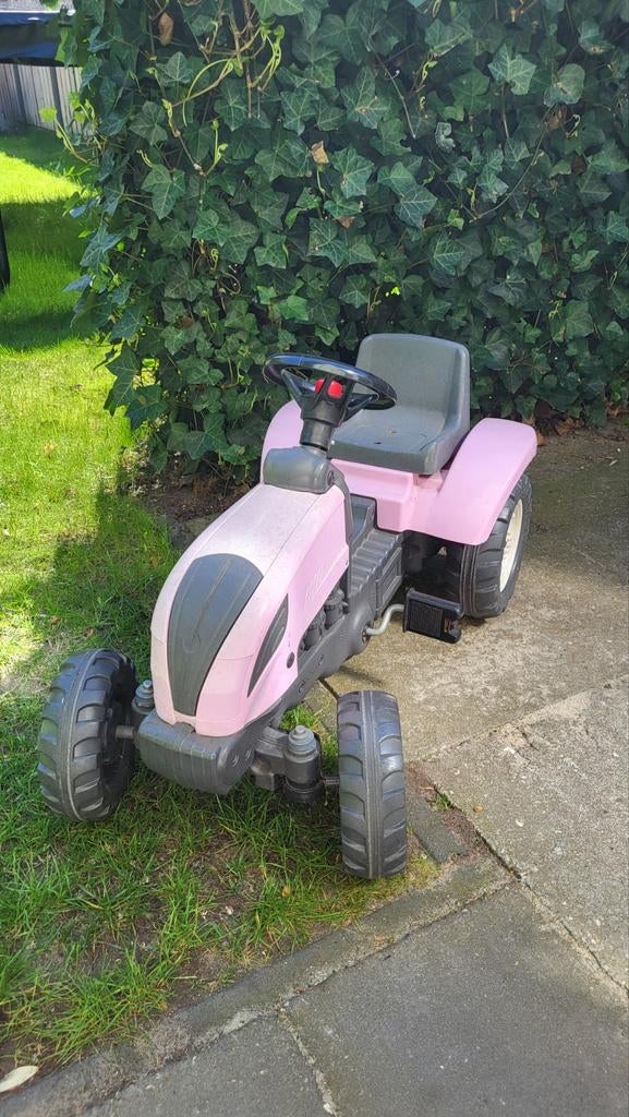 Roze speelgoed tractor voor kleine kindjes, Ophalen, Gebruikt, Trapvoertuig