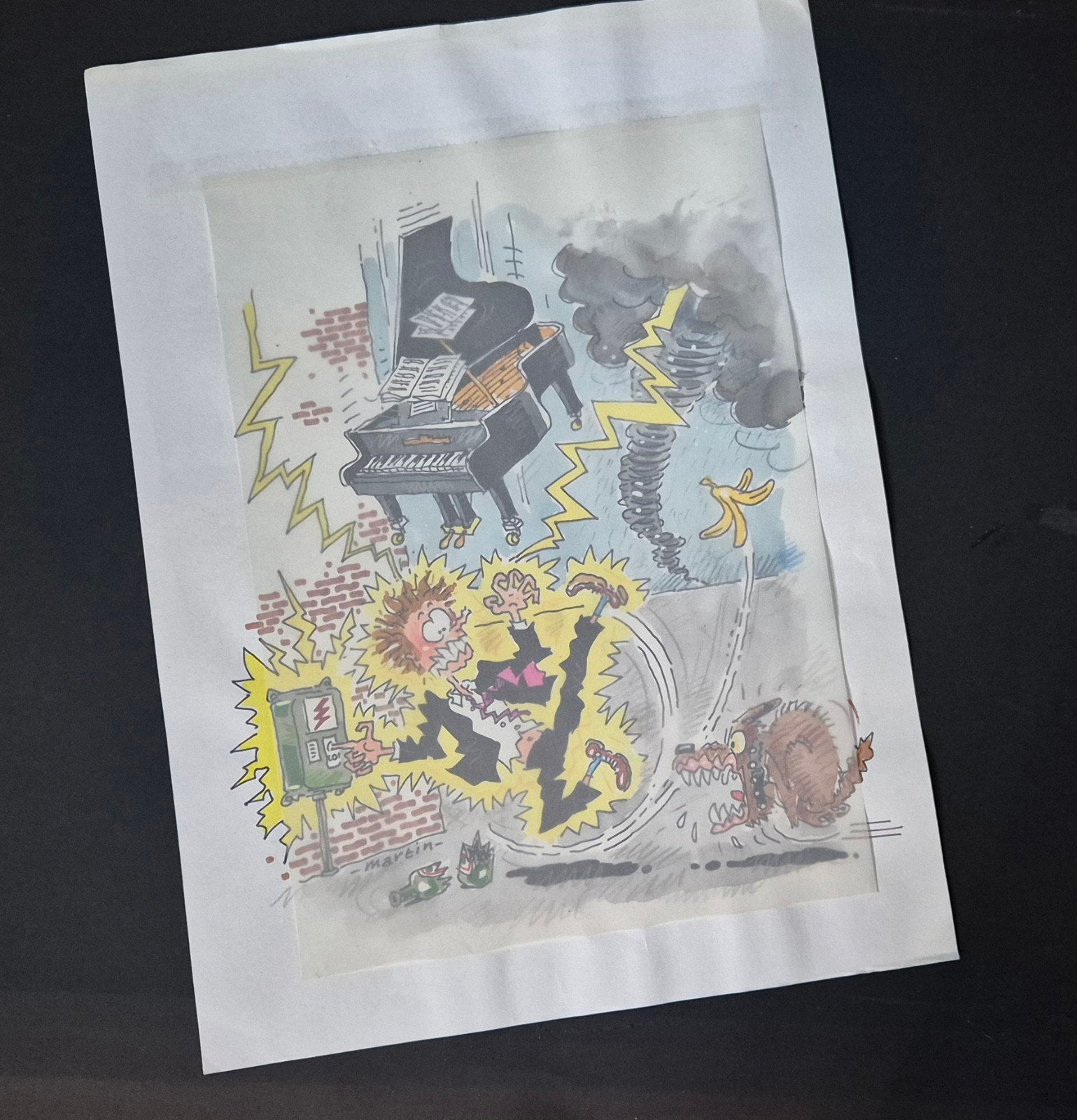 Unieke, originele illustratie Martin Lodewijk / De Postbank, Boeken, Eén stripboek, Ophalen