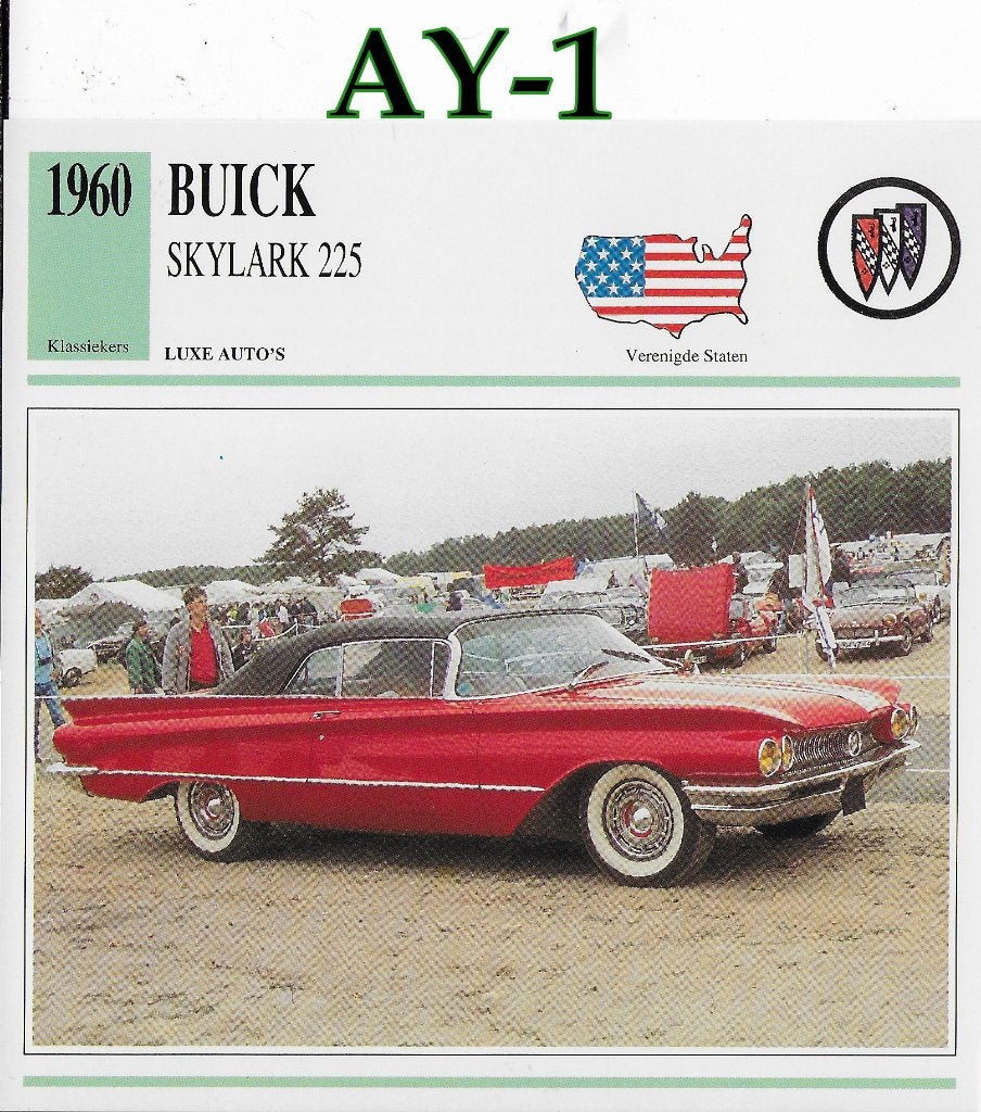Ay1 autokaart buick skylark 225 ( 1960 ), Ophalen of Verzenden, Zo goed als nieuw, Auto's