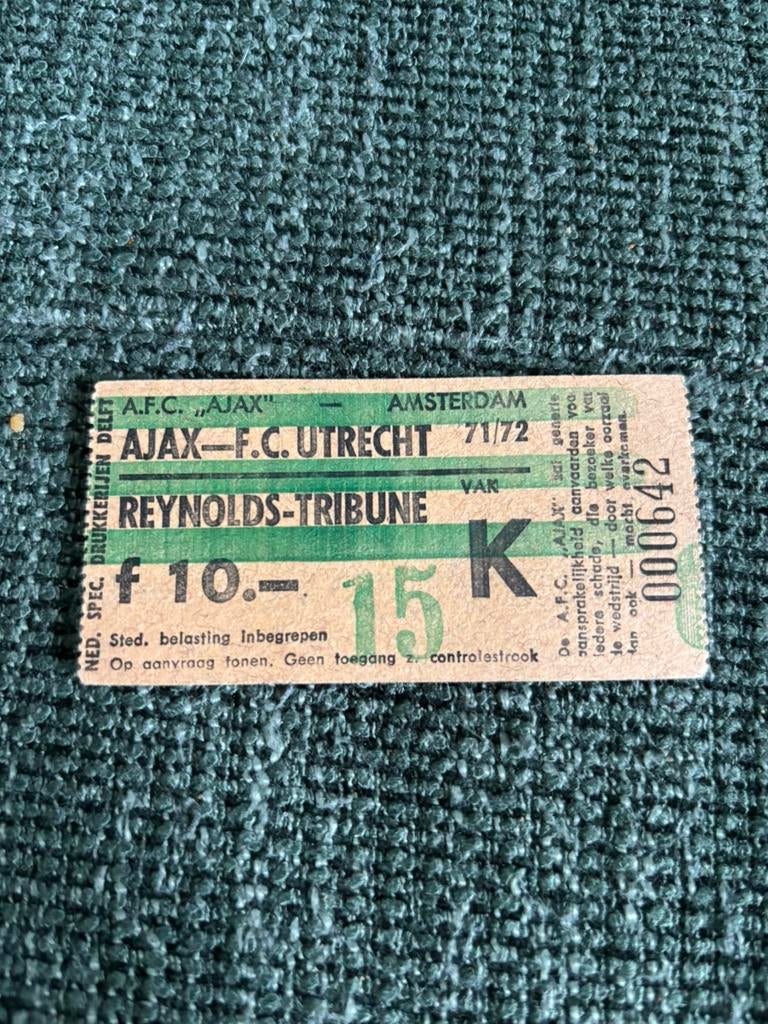 Ajax - FC Utrecht Ticket 1971/1972, Ophalen of Verzenden, Ajax, Overige typen