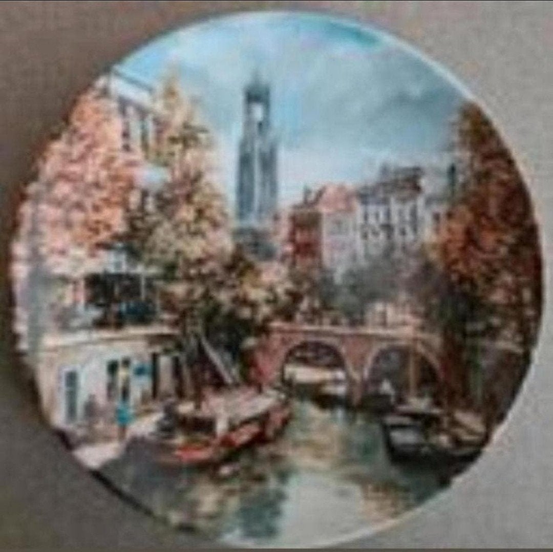 Origineel sierbord Koos van Loon, de Utrechtse Oude Gracht, Ophalen of Verzenden