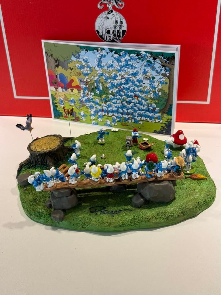 Foto van de smurfenfamilie - pixi - peyo, Ophalen of Verzenden, Zo goed als nieuw, Verschillende Smurfen