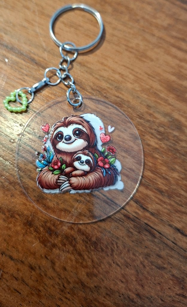 Zelfgemaakte sleutelhanger luiaard, Ophalen of Verzenden, Nieuw, Dier of Natuur